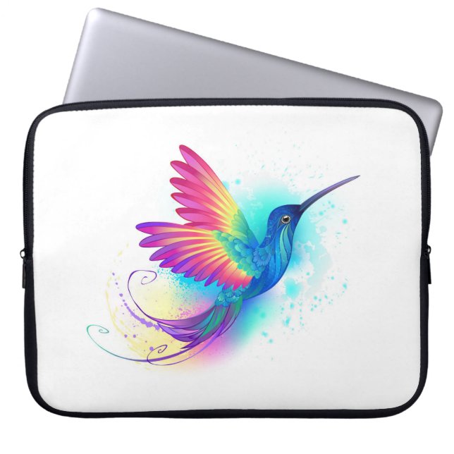Capa Para Notebook Arco-Íris Exótico Hummingbird (Frente)