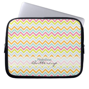 Capa Para Notebook Arco-íris feminino personalizado de Chevron