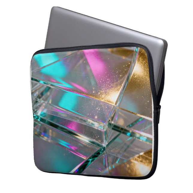 Capa Para Notebook Arco-íris Iridescente - Brilho Holográfico (Frente Esquerda)