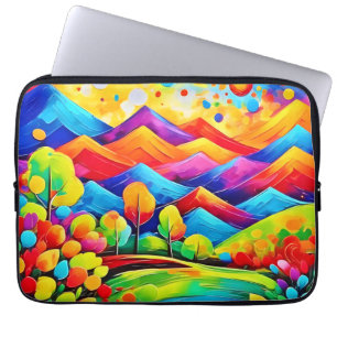 Capa Para Notebook Arco-íris Montagens Abstrato Paisagem