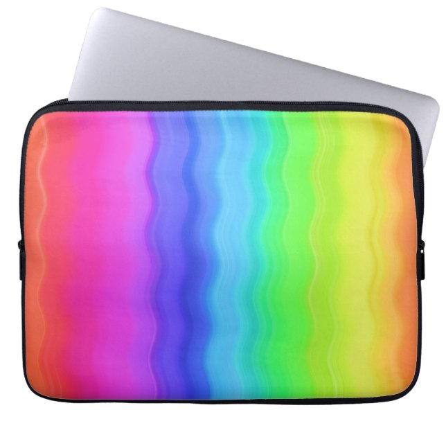 Capa Para Notebook Arco-íris Ondulado Onda Gradual Cor Pastel (Frente)