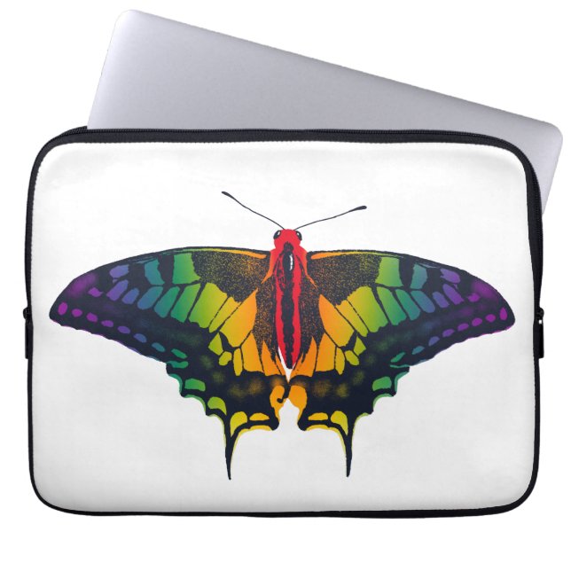 Capa Para Notebook Arco-Íris Sinalizador Swallowtail Borboleta (Frente)