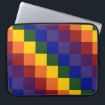 Capa Para Notebook Arco-Íris Verificado<br><div class="desc">Celebre seu Orgulho, apoio ou amor pela cor com este padrão legal de arco-íris. Cada fileira de quadrados coloridos arco-íris desloca um quadrado para a direita para criar um padrão colorido. Os quadrados de vermelho, laranja, amarelo, verde, azul, índigo e violeta formam uma sequência de faixas estendidas na diagonal. Imagem...</div>