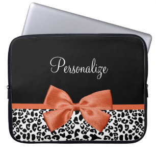 Capa Para Notebook Arco Laranja Queimado De Impressão De Leopardo Chi