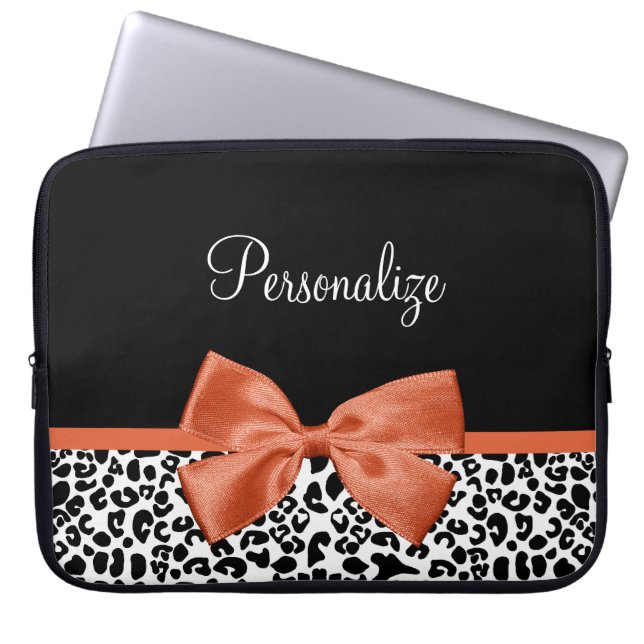 Capa Para Notebook Arco Laranja Queimado De Impressão De Leopardo Chi (Frente)