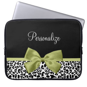 Capa Para Notebook Arco Verde Primavera de Impressão Leopardo bonito 