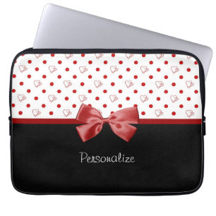 Capa Para Notebook Arco vermelho e preto feminino dos corações das