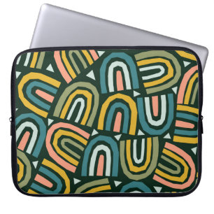Capa Para Notebook Arcos-chuva em estilo geométrico, padrão de safra.