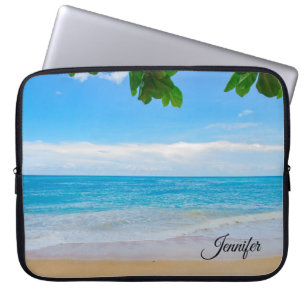 Capa Para Notebook Areia solar de praia tropical e costume marítimo