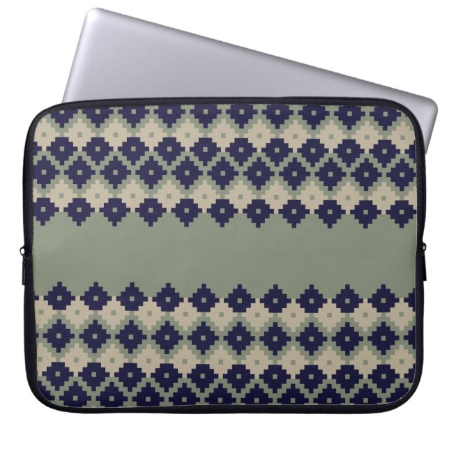Capa Para Notebook Argyle fair isle com desenho de padrão sem descont (Frente)