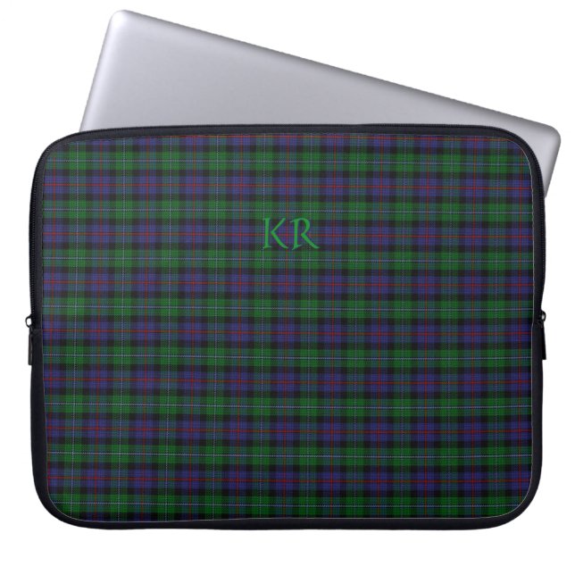 Capa Para Notebook Argyll District Tartan com monograma / nome (Frente)