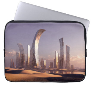 Capa Para Notebook Arquiteta futurista surrealista de arranha-céus em