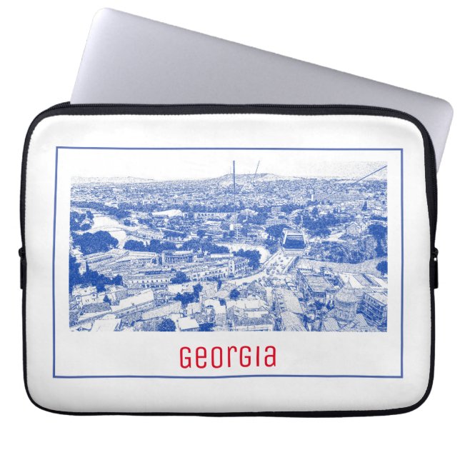 Capa Para Notebook Arquitetura de rua Tbilisi Georgia Cityscape (Frente)
