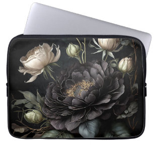 Capa Para Notebook Arranjo de Rosa Gótica Flor Preta