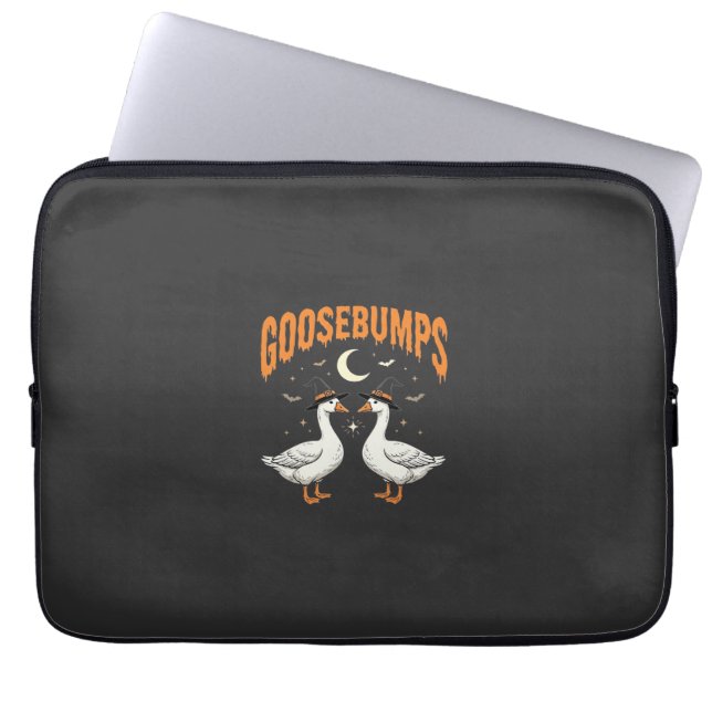 Capa Para Notebook Arrepios de Halloween Bruxa Gansos Design Vetorial (Frente)