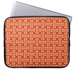Capa Para Notebook Art Deco Chinês Fret, Mandarin Laranja