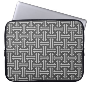Capa Para Notebook Art Deco Chinês Frete, Prata e Cinzas Grafitas