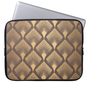 Capa Para Notebook Art Deco Glamor: Escalas de Ouros.
