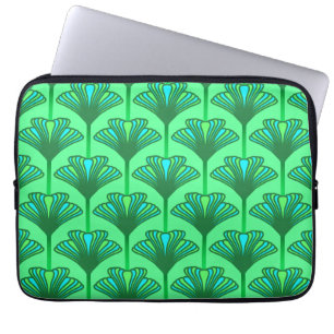 Capa Para Notebook Art Deco Lily, Jade Green e Turquesa