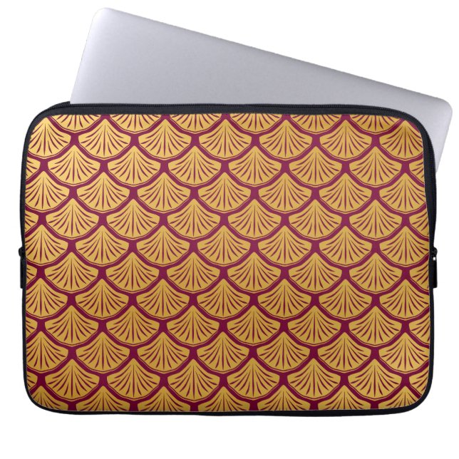 Capa Para Notebook Art Deco Scales da Sereia - Magenta (Frente)