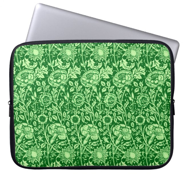 Capa Para Notebook Art Nouveau Carnação Damask, Emerald Green (Frente)