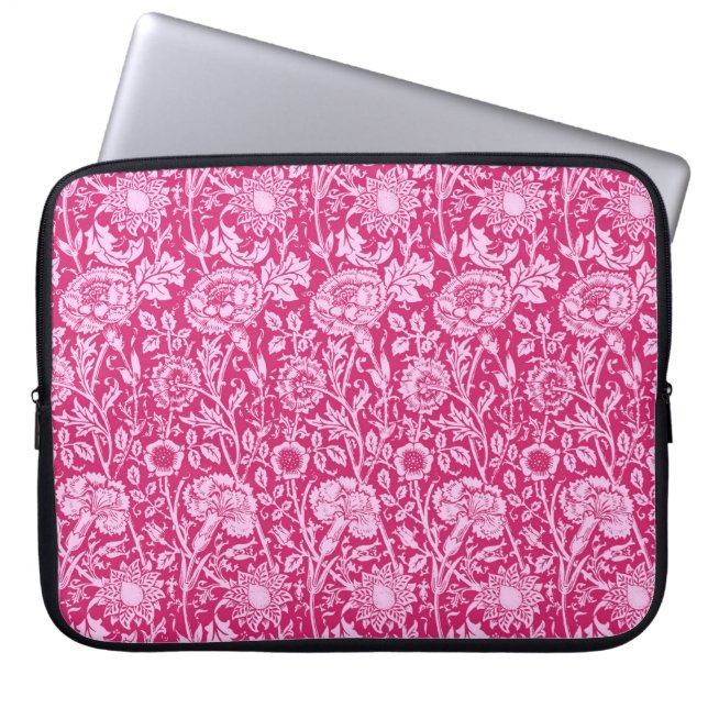 Capa Para Notebook Art Nouveau Carnação Damask, Fuchsia Rosa (Frente)