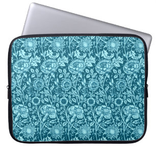 Capa Para Notebook Art Nouveau Carnação Damask, Indigo e Sky Blue