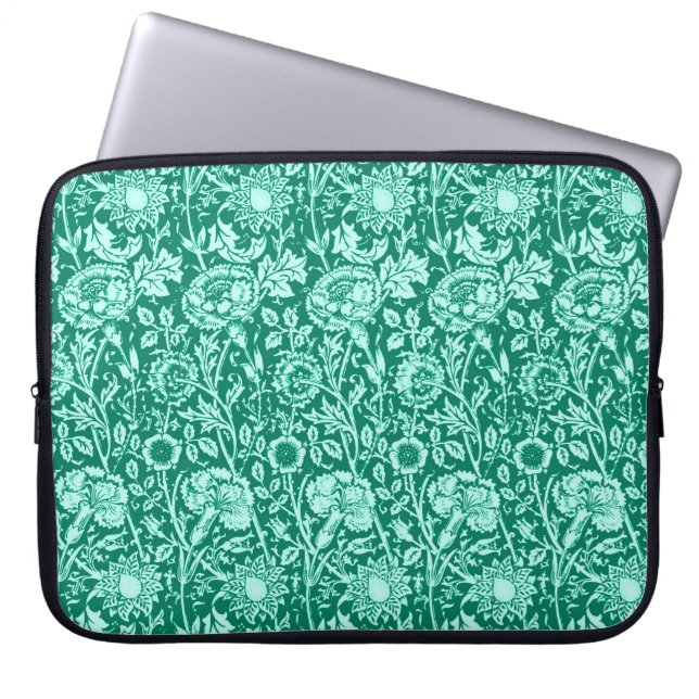 Capa Para Notebook Art Nouveau Carnação Damask, Turquoise e Aqua (Frente)