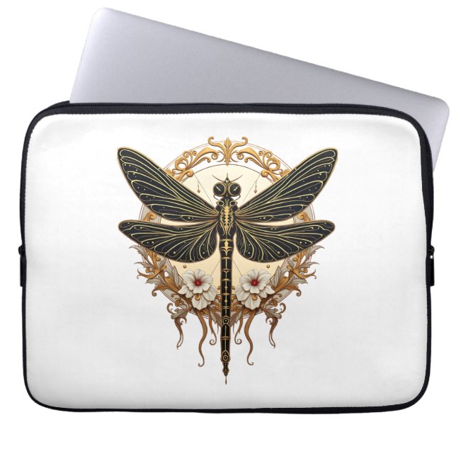 Capa Para Notebook Art Nouveau Dragonfly Elegante Steampunk (Frente)