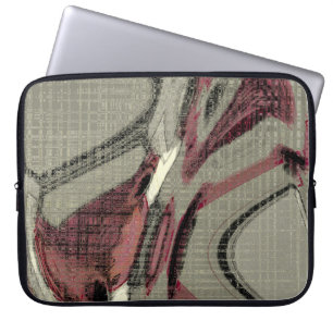 Capa Para Notebook Arte abstracta cinzenta e vermelha