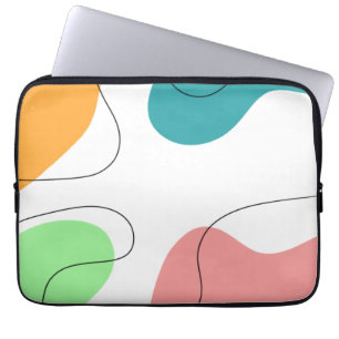 Capa Para Notebook Arte Abstrata de Bolhas de Cores Vibrantes Minimal