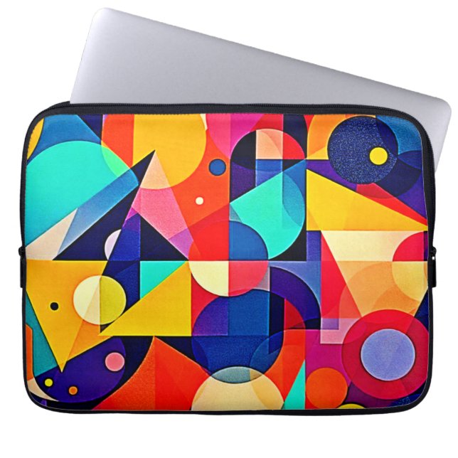 Capa Para Notebook Arte Abstrata Geométrica Vibrante (Frente)