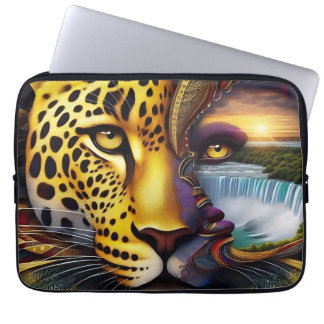 Capa Para Notebook Arte abstrata Leopardo