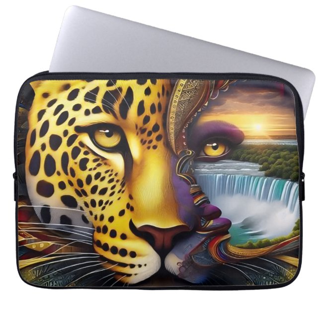 Capa Para Notebook Arte abstrata Leopardo (Frente)