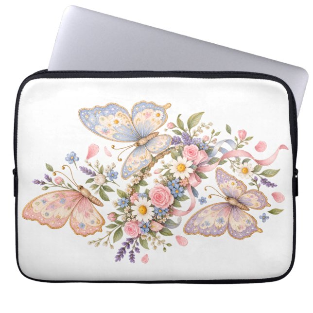 Capa Para Notebook Arte Adorável de Borboleta Pastel (Frente)