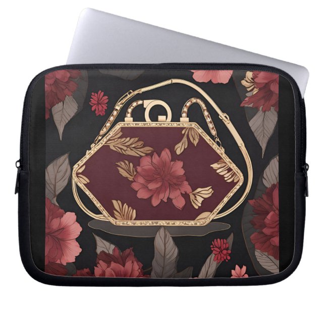 Capa Para Notebook Arte AI Dourada da Borgonha (Frente)