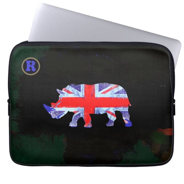 Capa Para Notebook arte animal rinoceronte uk (Frente)
