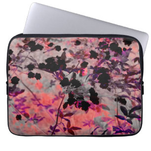 Capa Para Notebook Arte asiática do design do estilo da flor preta