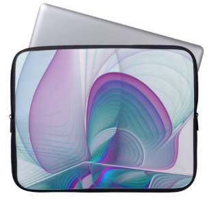 Capa Para Notebook Arte azul cor-de-rosa abstrata moderna do Fractal