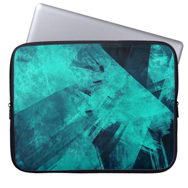 Capa Para Notebook Arte Azul legal Abstrato Jagged (Frente)