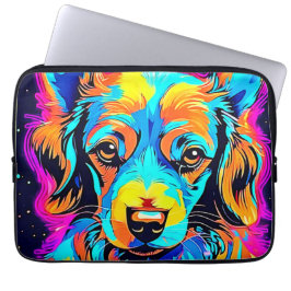 Capa Para Notebook Arte Canina Pop de Cor Elétrica