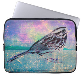 Capa Para Notebook Arte Colorida de Pássaros Abstrato: Canhão Vibrant