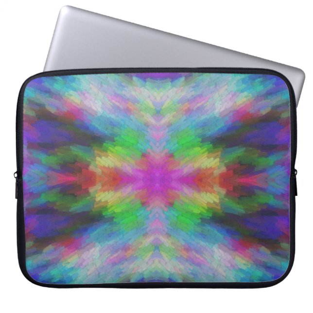 Capa Para Notebook Arte Colorida no Estilo Tie Dye (Frente)