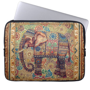 Capa Para Notebook Arte com Motivo de Elefante Vintage e Antigo