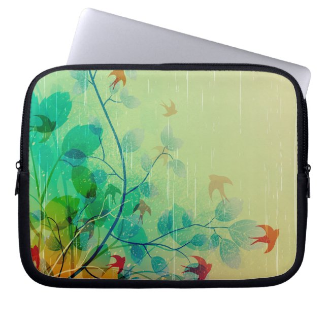 Capa Para Notebook Arte de Abstrato Floral Moderna Primavera (Frente)