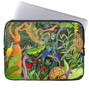 Capa Para Notebook Arte de animais da floresta