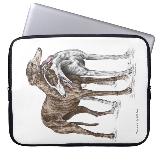 Capa Para Notebook Arte de Cachorro de Dois Amigos Greyhound (Frente)