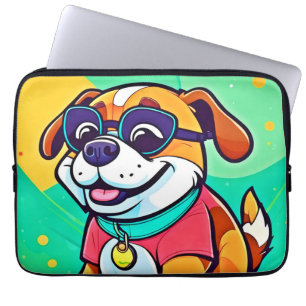 Capa Para Notebook Arte de Cachorro Legal em Estilo Cartoon