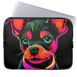 Capa Para Notebook Arte de Cachorro Neon