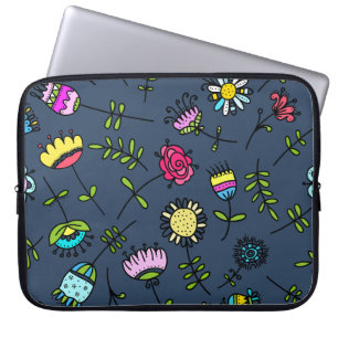 Capa Para Notebook Arte de Design de Padrão Floral Caprichoso